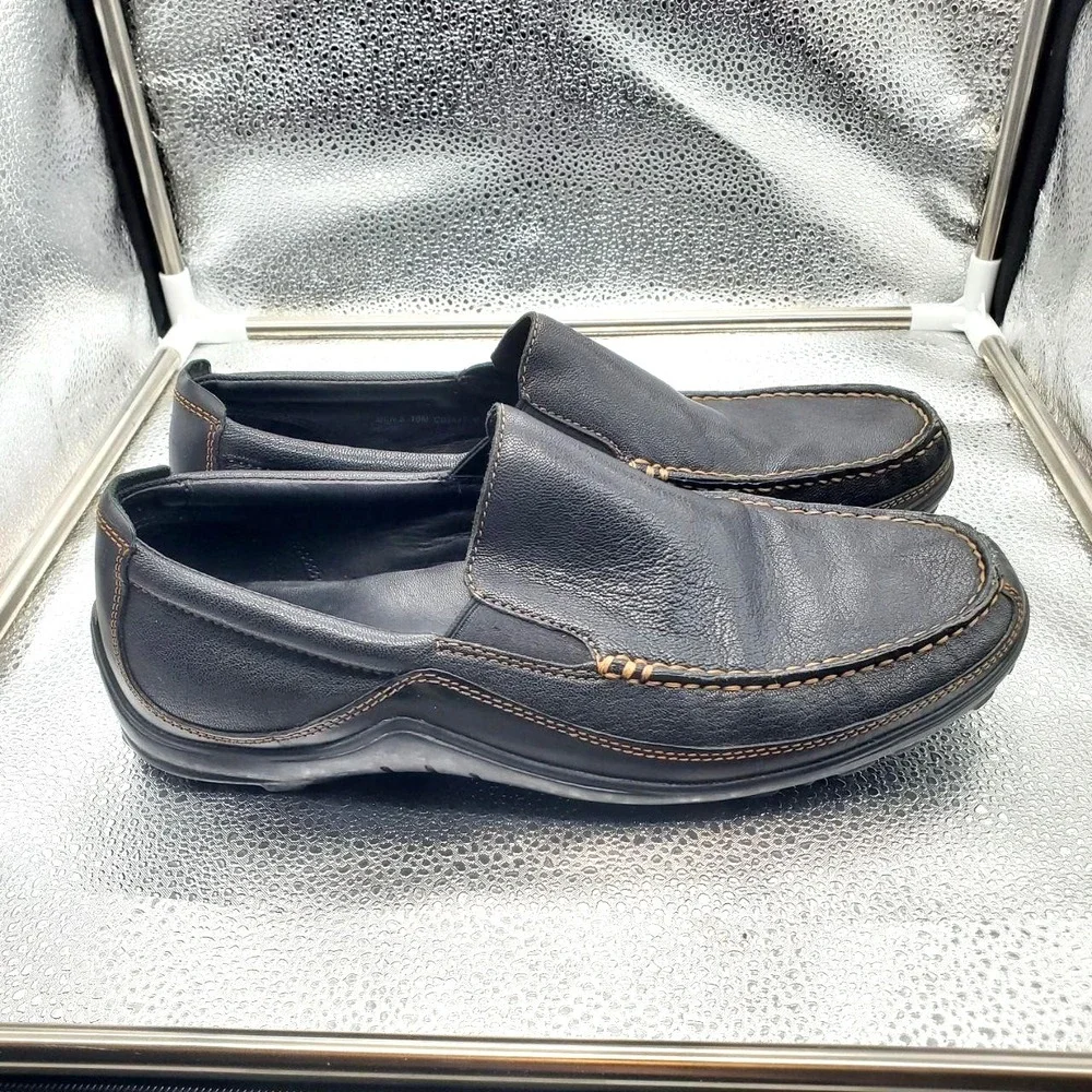 Cole Haan Tucker Venetian Loafer Shoes Mens‎ 10M Black Leather Slip On Comfort